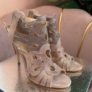 Pre-Loved: Jessica Simpson Embellished L-Pink Cutout 4" Stiletto [Size 6.5]